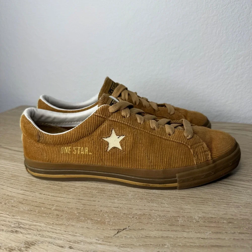Converse One Star Y2K Vintage Low Top Brown Corduroy Mens Size 6.5 Womens Size 8 - Picture 4 of 15